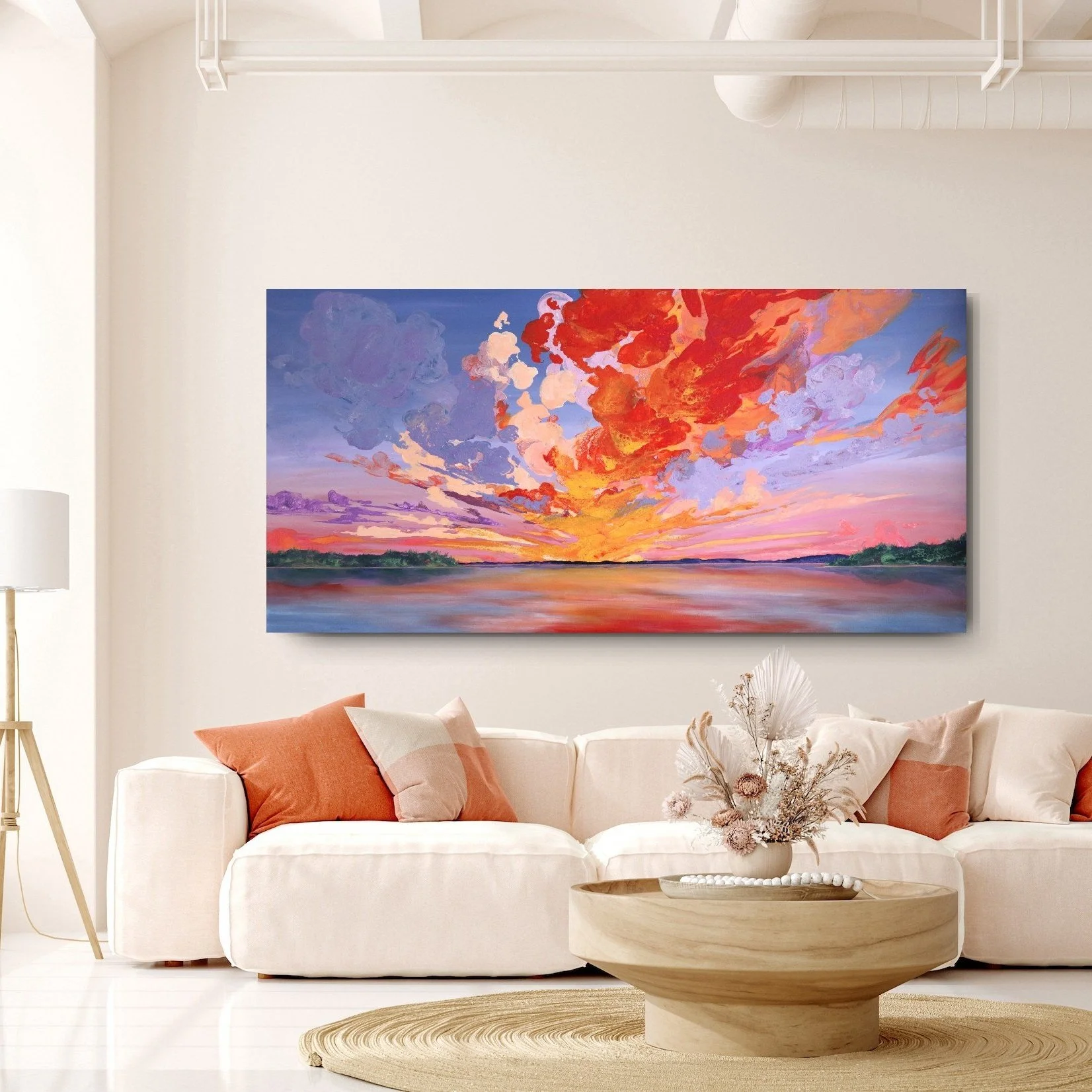 アート・デザイン・音楽 Pour la Victoire Surface to Air Fire on the Horizon. 36 x 72 inches. — Leah's Acrylic Pours